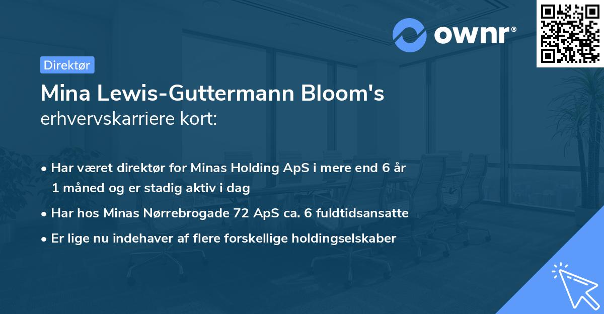 Mina Lewis-Guttermann Bloom's erhvervskarriere kort