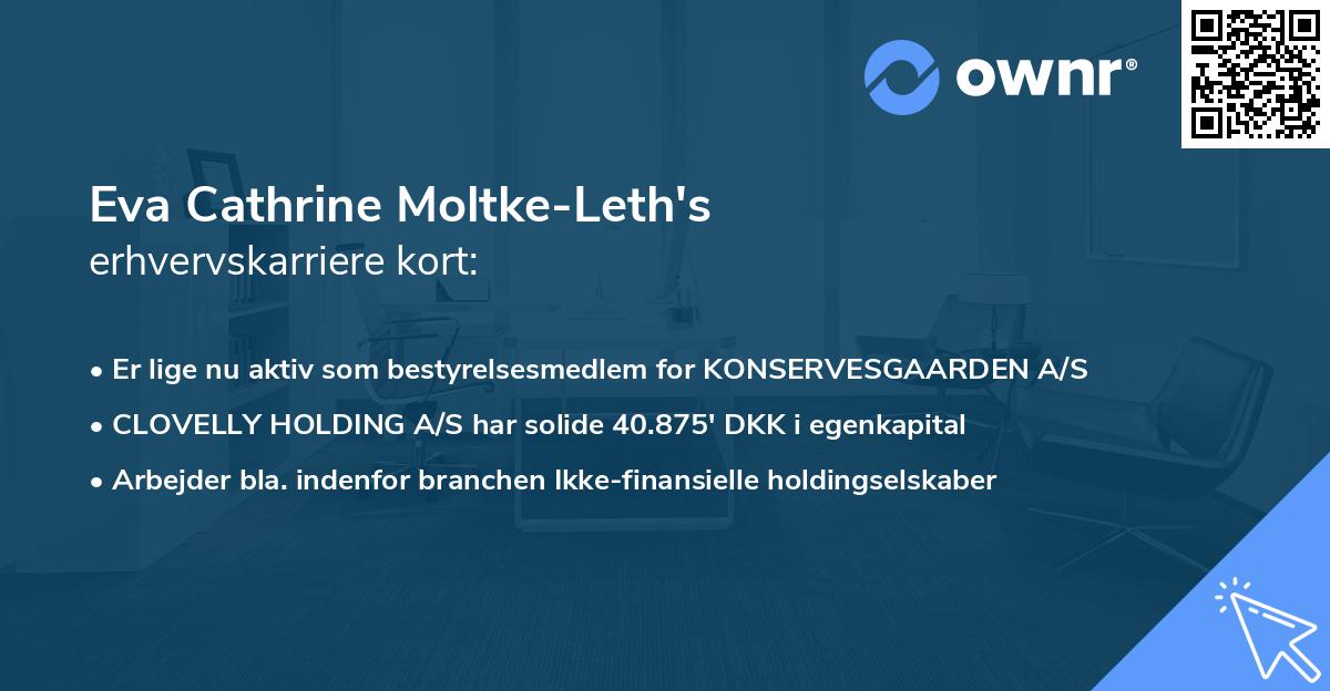 Eva Cathrine Moltke-Leth's erhvervskarriere kort