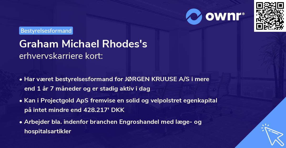 Graham Michael Rhodes's erhvervskarriere kort