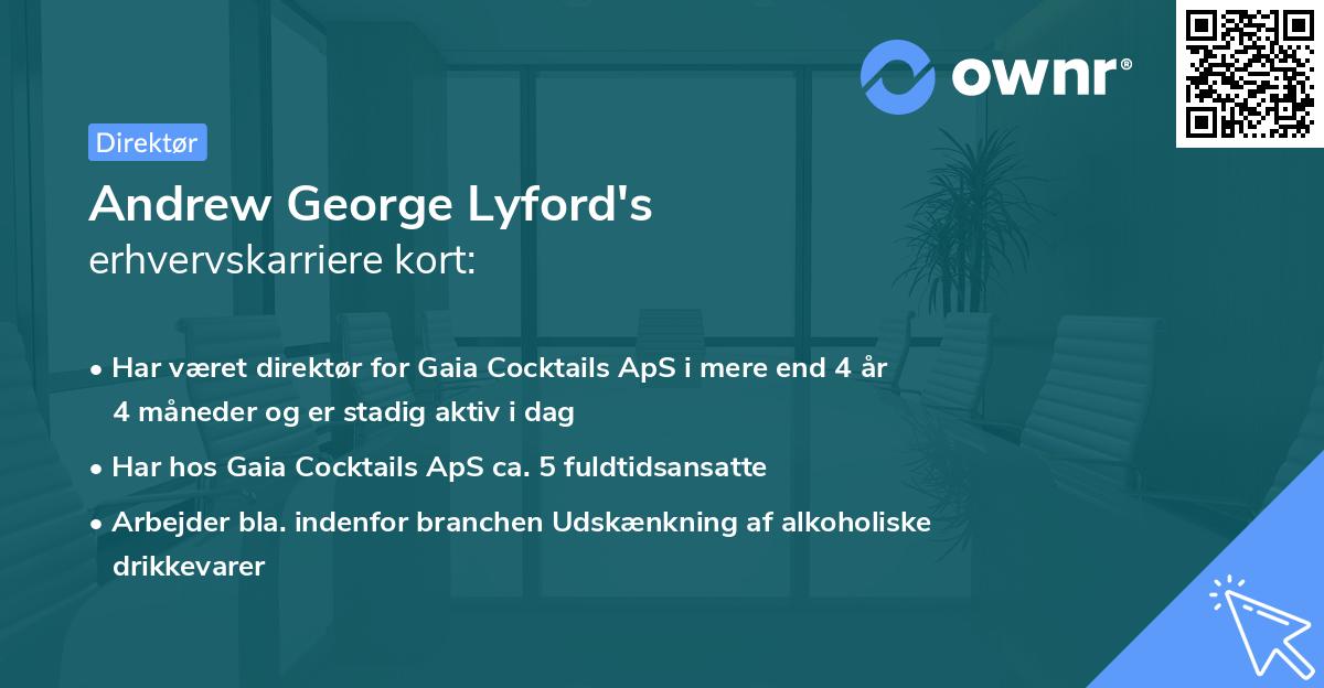 Andrew George Lyford's erhvervskarriere kort