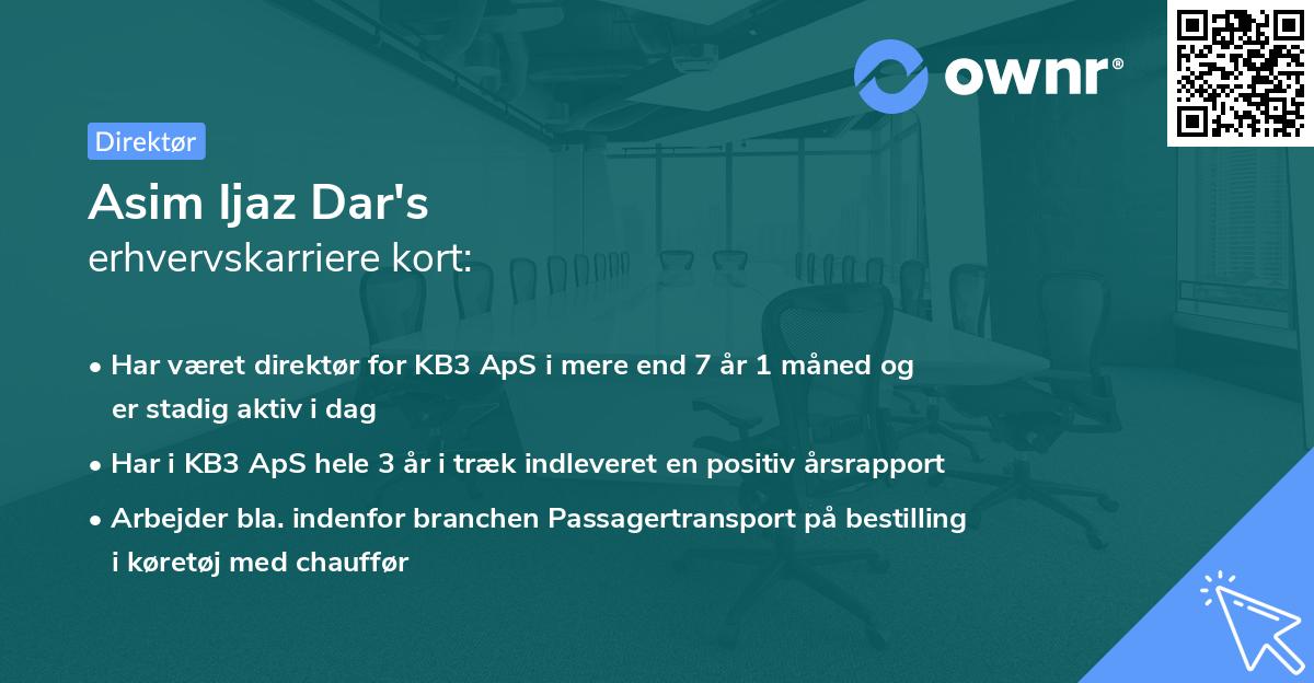 Asim Ijaz Dar's erhvervskarriere kort