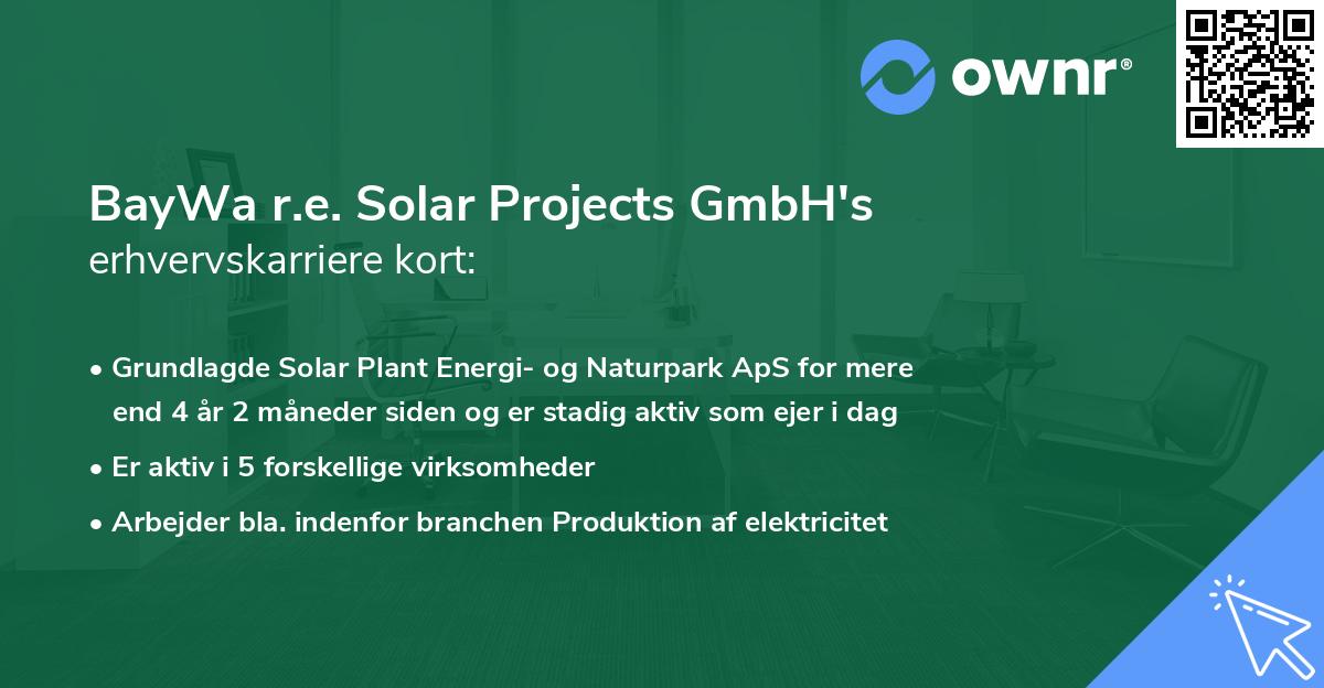 BayWa r.e. Solar Projects GmbH's erhvervskarriere kort