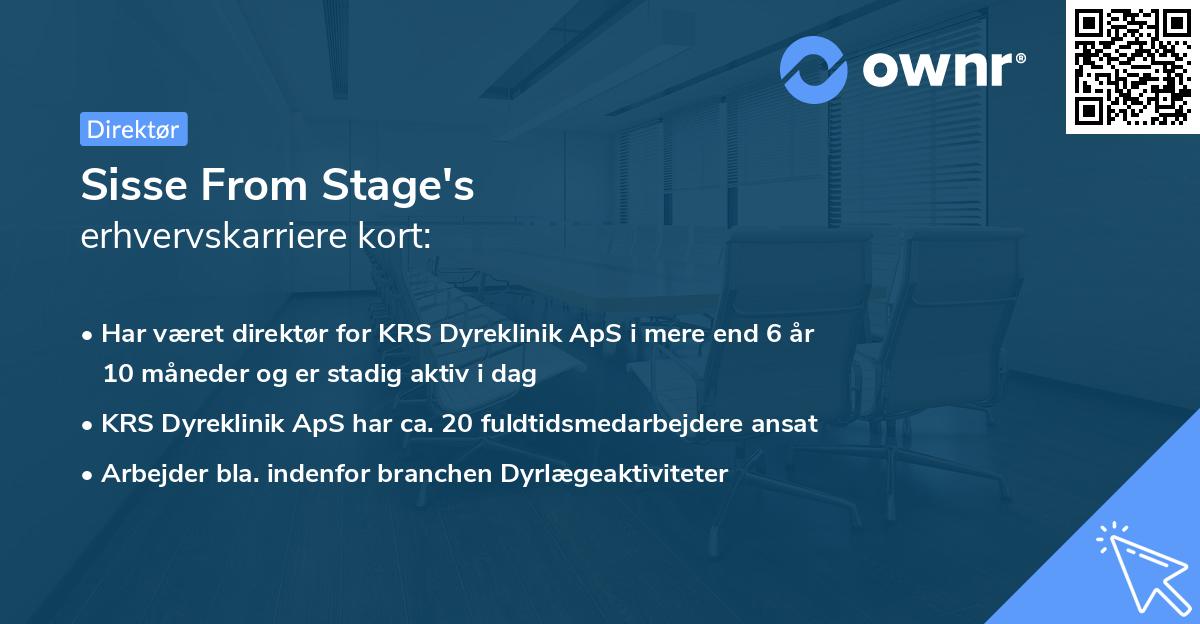 Sisse From Stage's erhvervskarriere kort