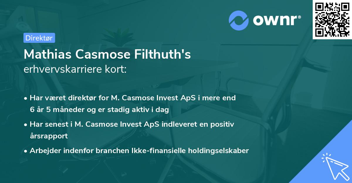 Mathias Casmose Filthuth's erhvervskarriere kort