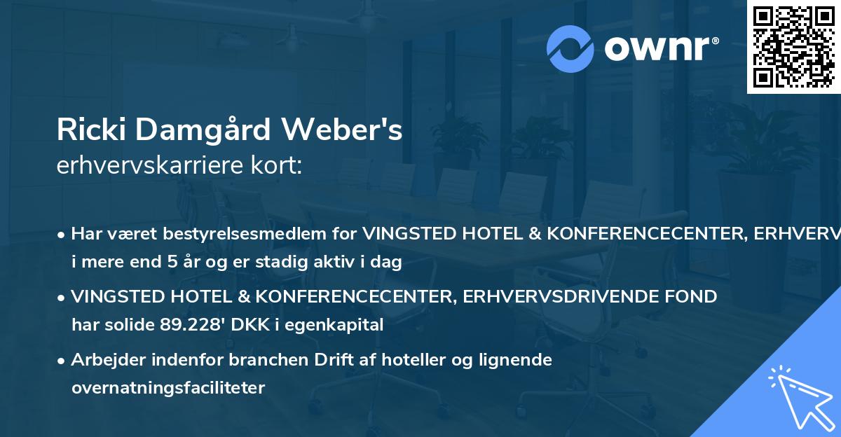 Ricki Damgård Weber's erhvervskarriere kort