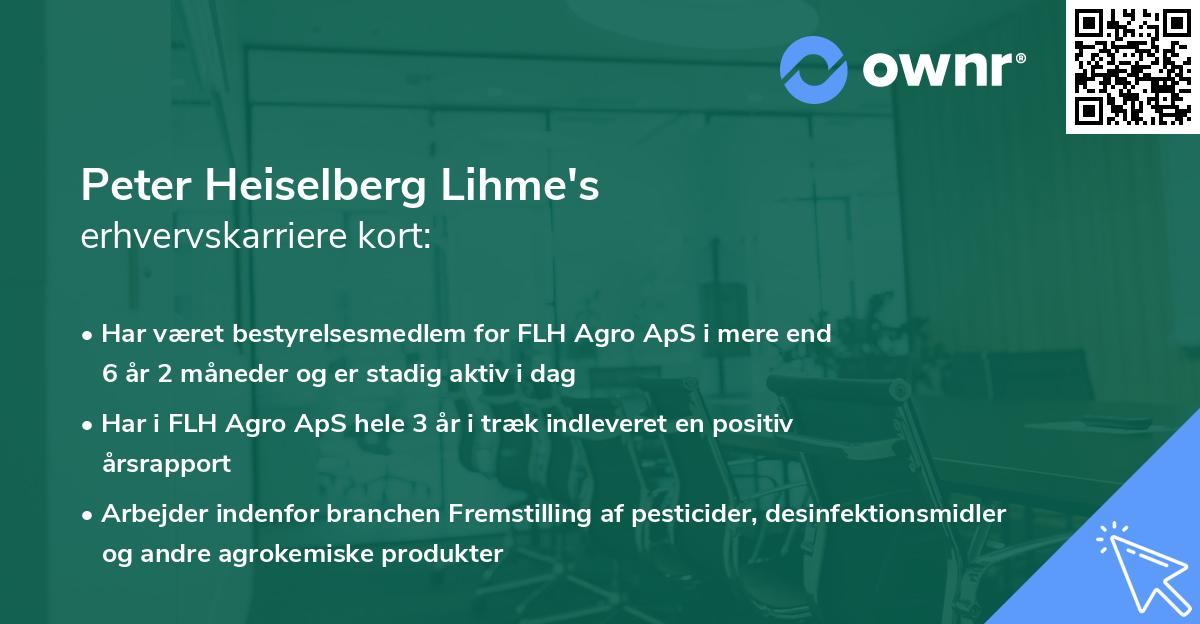 Peter Heiselberg Lihme's erhvervskarriere kort