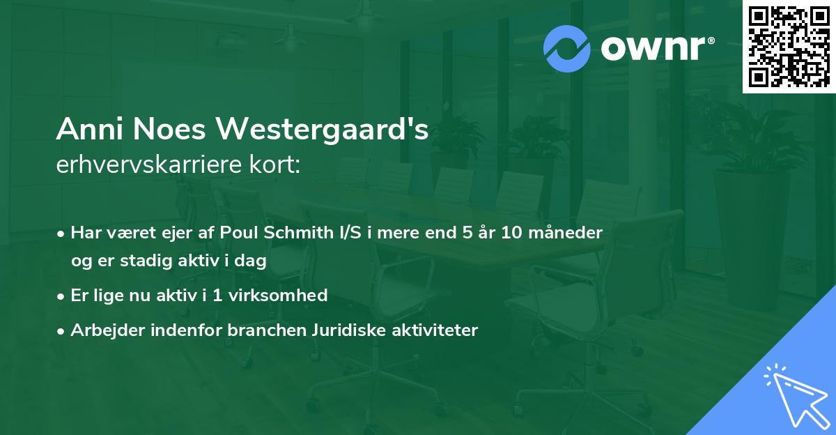 Anni Noes Westergaard's erhvervskarriere kort