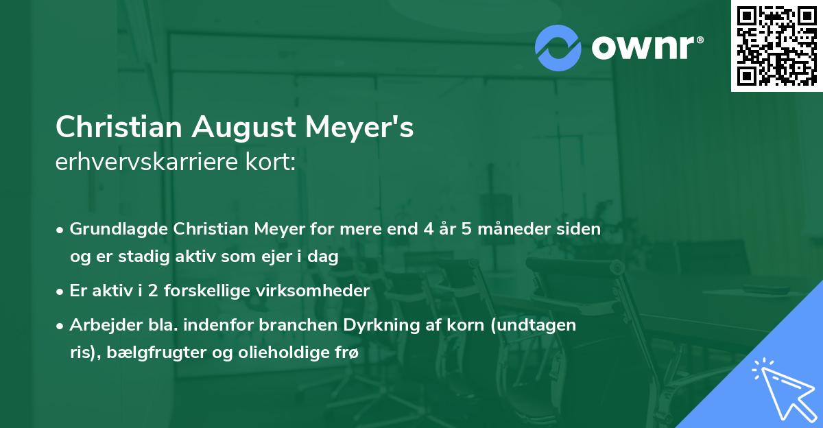 Christian August Meyer's erhvervskarriere kort