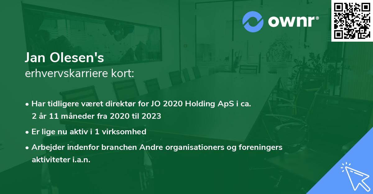 Jan Olesen's erhvervskarriere kort