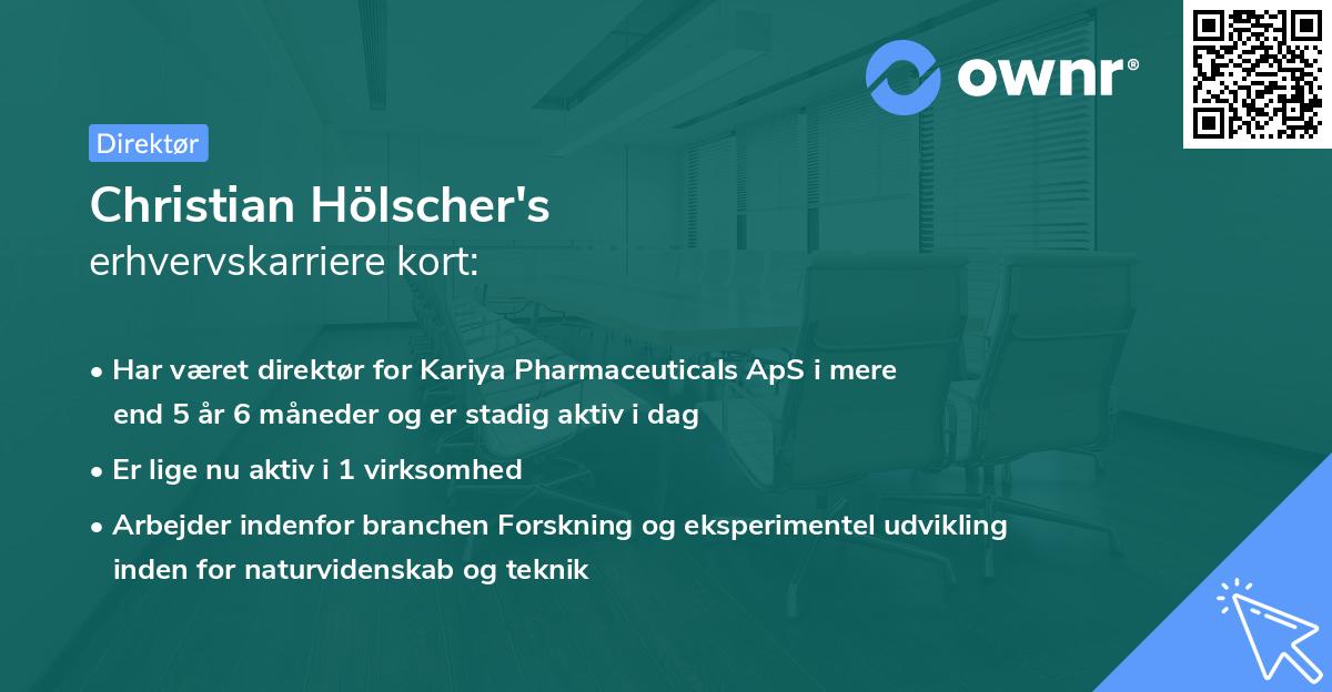 Christian Hölscher's erhvervskarriere kort