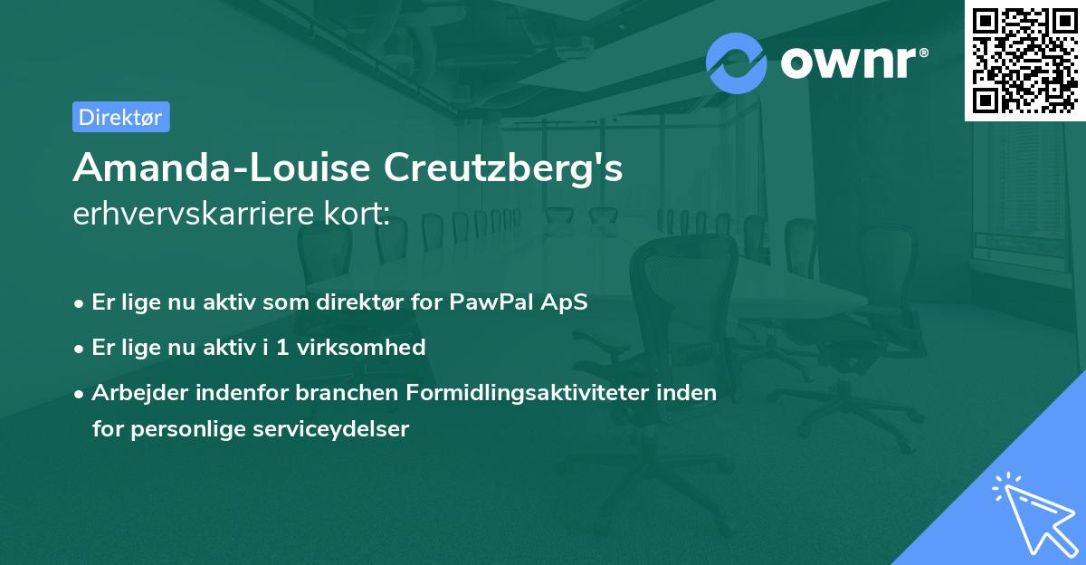 Amanda-Louise Creutzberg's erhvervskarriere kort