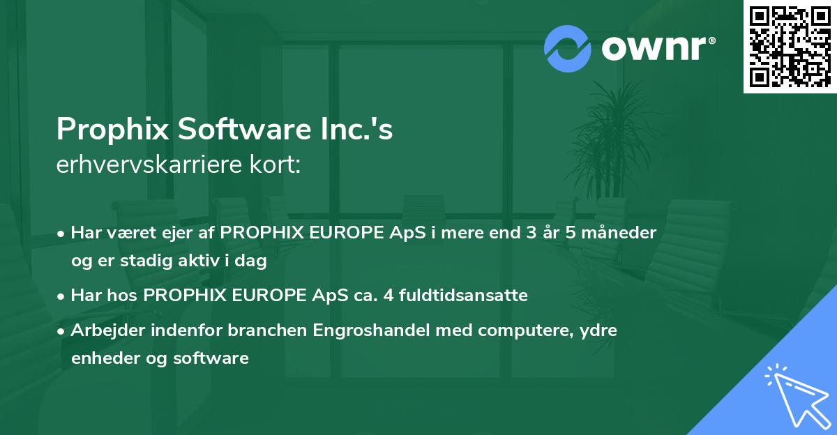 Prophix Software Inc.'s erhvervskarriere kort