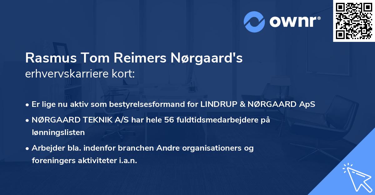 Rasmus Tom Reimers Nørgaard's erhvervskarriere kort