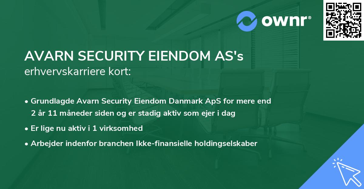 AVARN SECURITY EIENDOM AS's erhvervskarriere kort