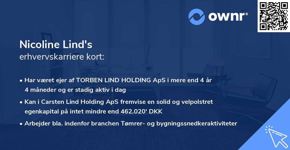 Nicoline Lind's erhvervskarriere kort
