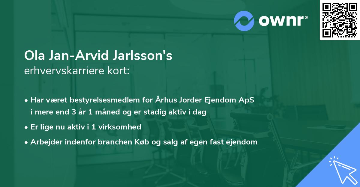 Ola Jan-Arvid Jarlsson's erhvervskarriere kort