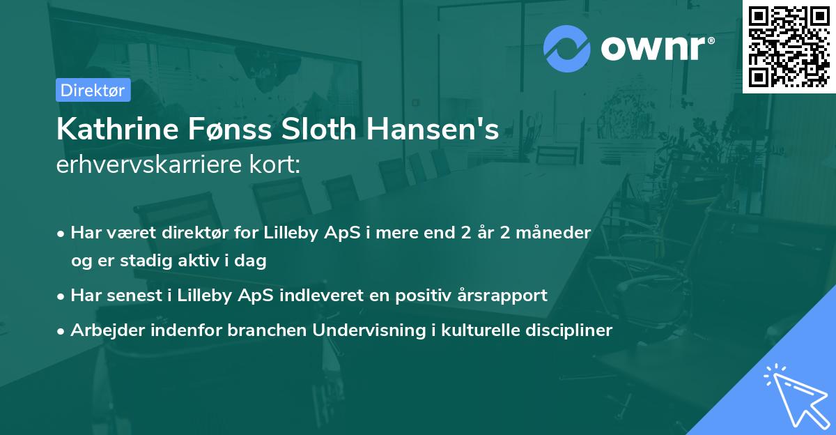 Kathrine Fønss Sloth Hansen's erhvervskarriere kort