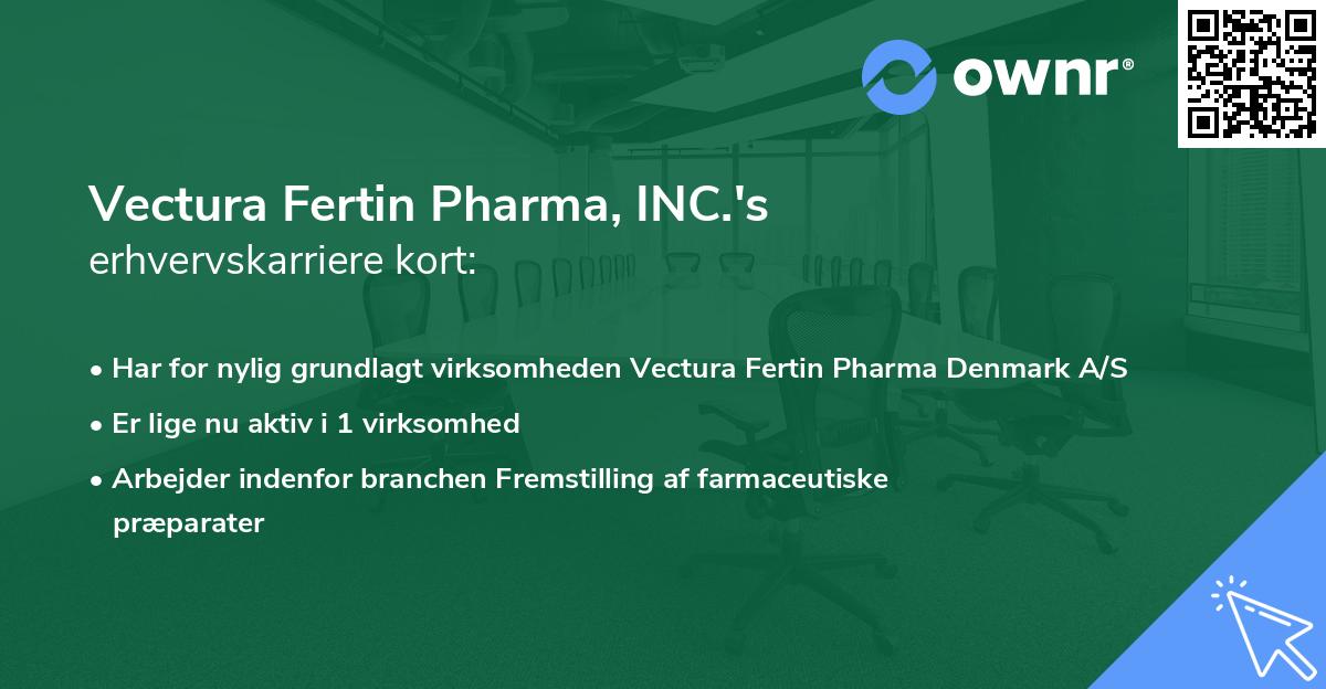 Vectura Fertin Pharma, INC.'s erhvervskarriere kort