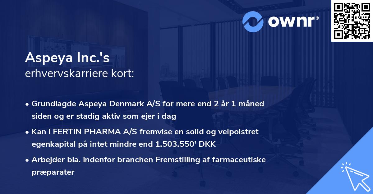 Aspeya Inc.'s erhvervskarriere kort