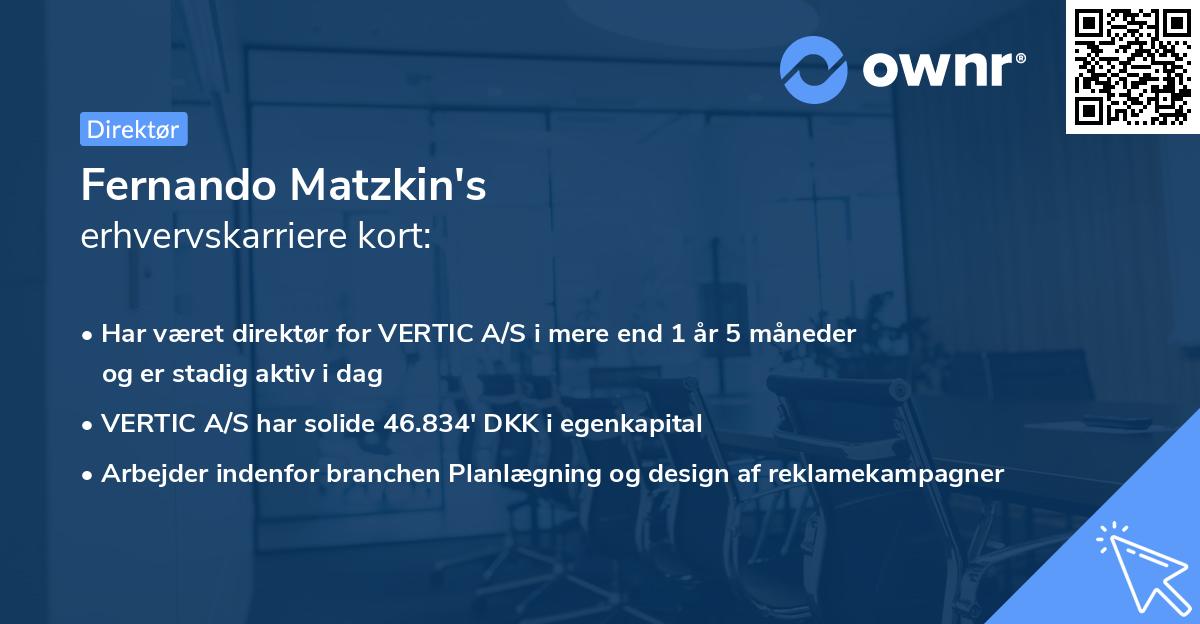 Fernando Matzkin's erhvervskarriere kort