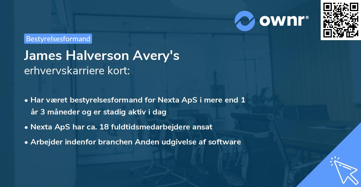 James Halverson Avery's erhvervskarriere kort