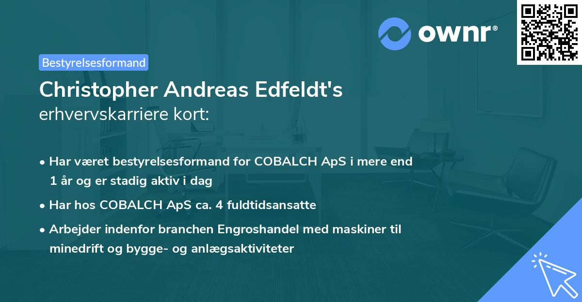 Christopher Andreas Edfeldt's erhvervskarriere kort