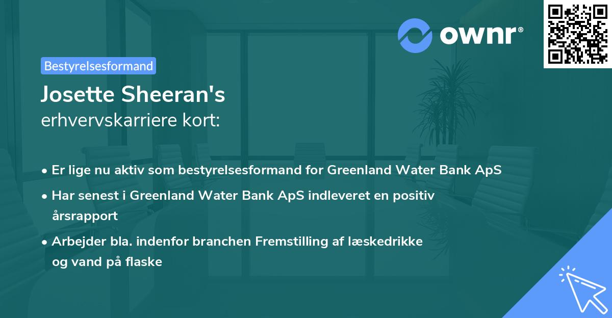 Josette Sheeran's erhvervskarriere kort