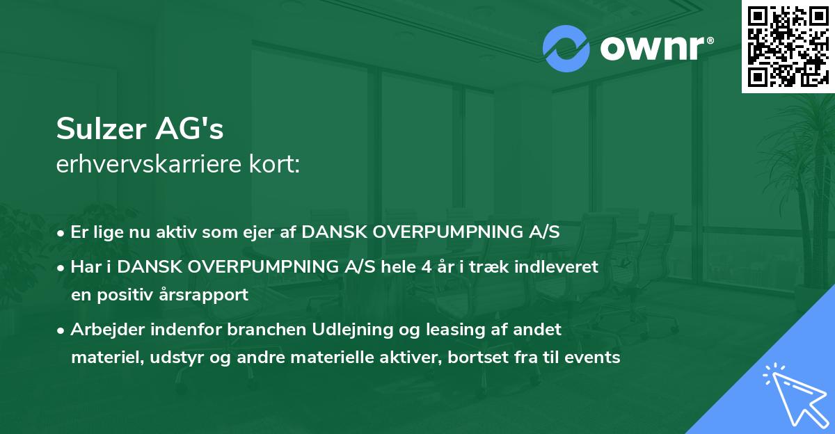 Sulzer AG's erhvervskarriere kort