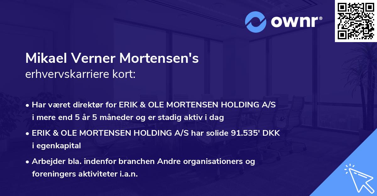 Mikael Verner Mortensen's erhvervskarriere kort