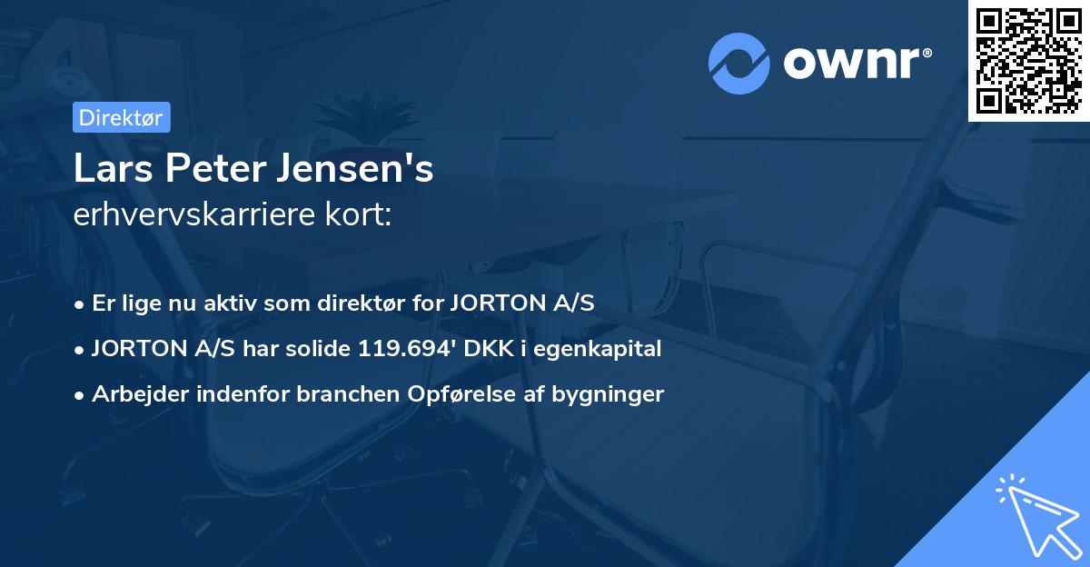 Lars Peter Jensen's erhvervskarriere kort