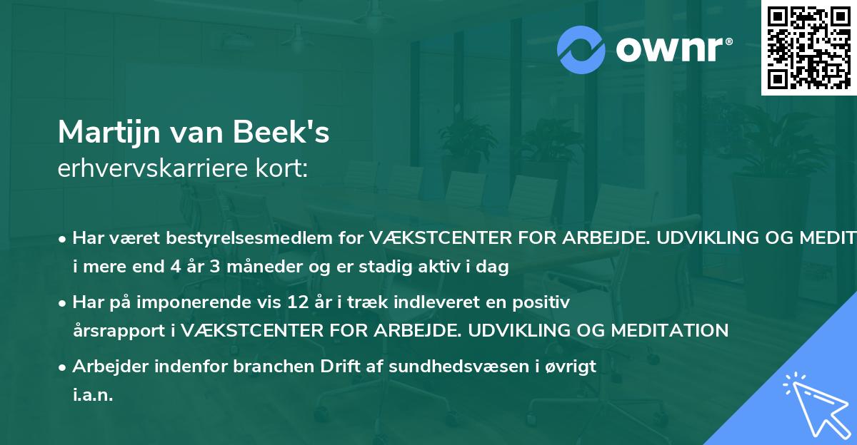 Martijn van Beek's erhvervskarriere kort