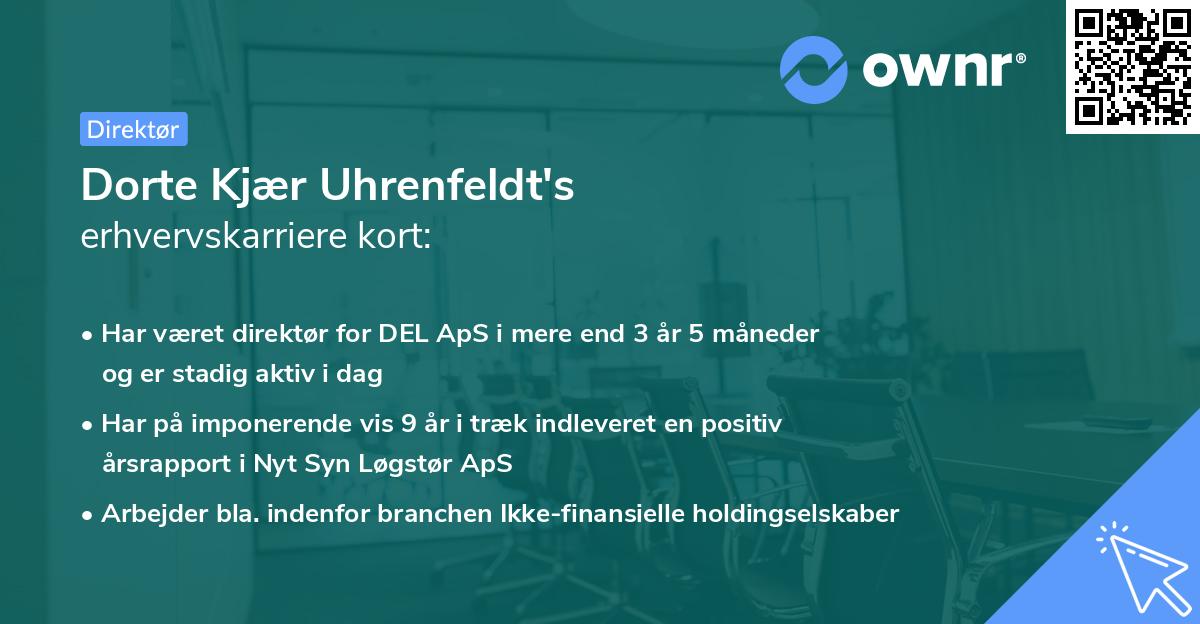 Dorte Kjær Uhrenfeldt's erhvervskarriere kort