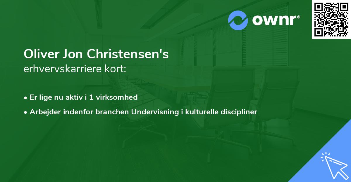 Oliver Jon Christensen's erhvervskarriere kort