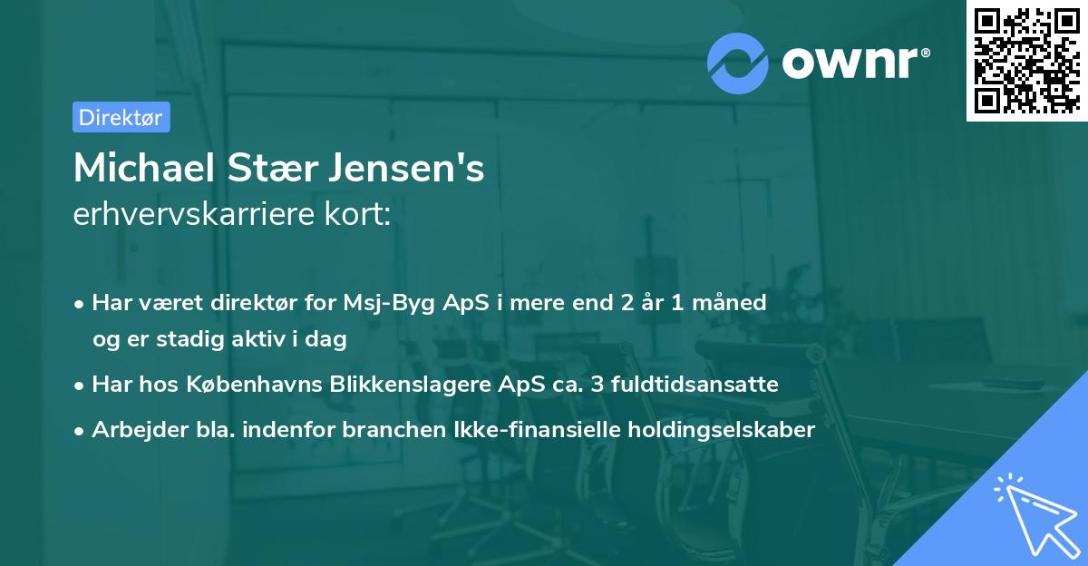 Michael Stær Jensen's erhvervskarriere kort