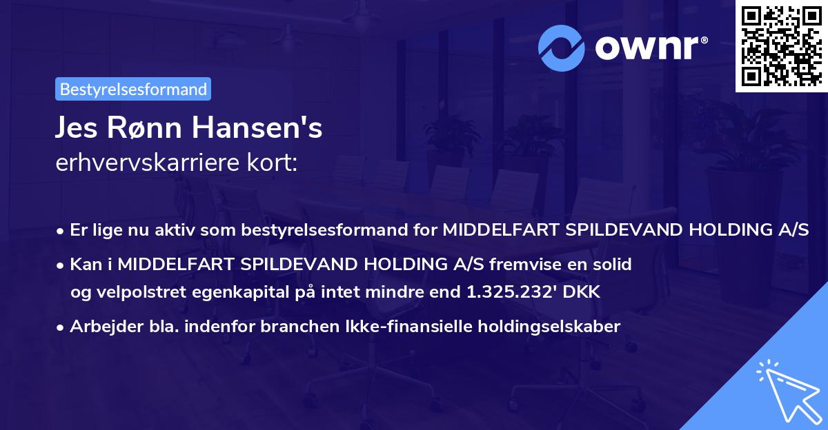 Jes Rønn Hansen's erhvervskarriere kort