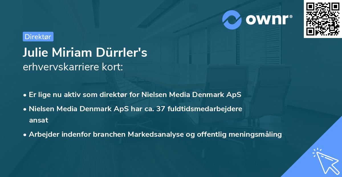Julie Miriam Dürrler's erhvervskarriere kort