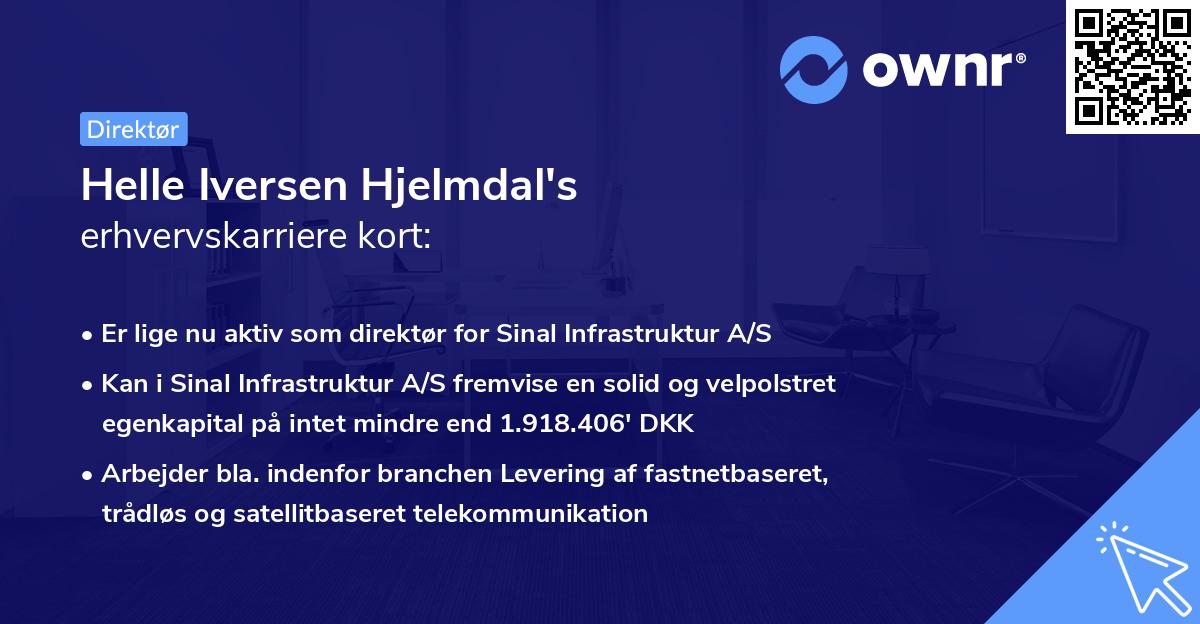 Helle Iversen Hjelmdal's erhvervskarriere kort