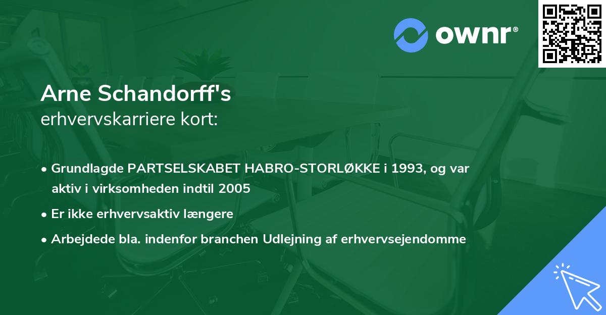 Arne Schandorff's erhvervskarriere kort