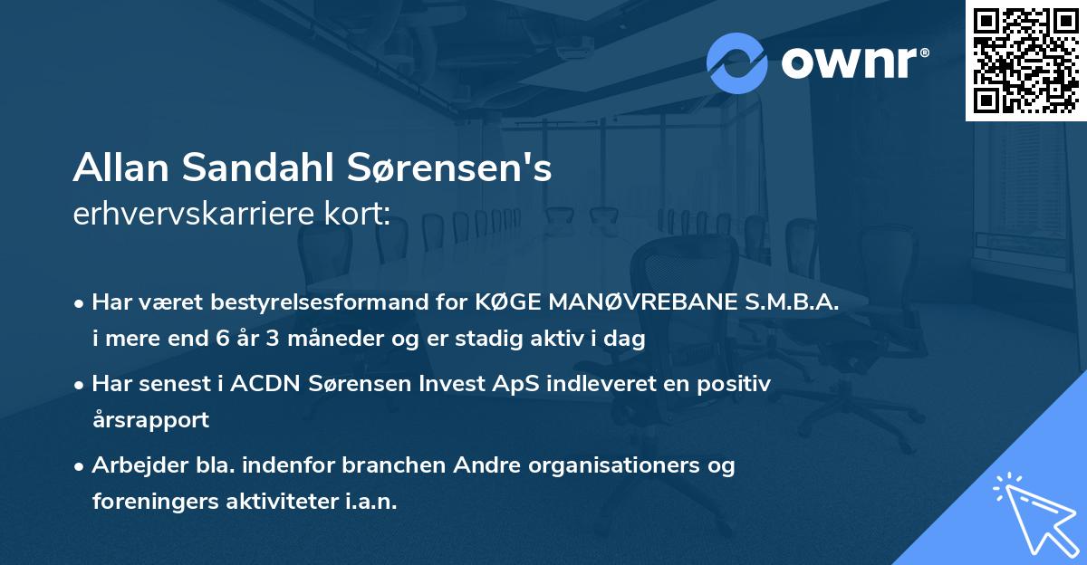 Allan Sandahl Sørensen's erhvervskarriere kort