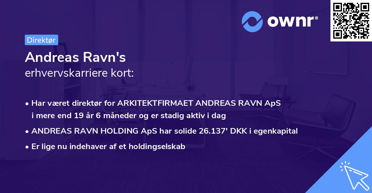 Andreas Ravn's erhvervskarriere kort