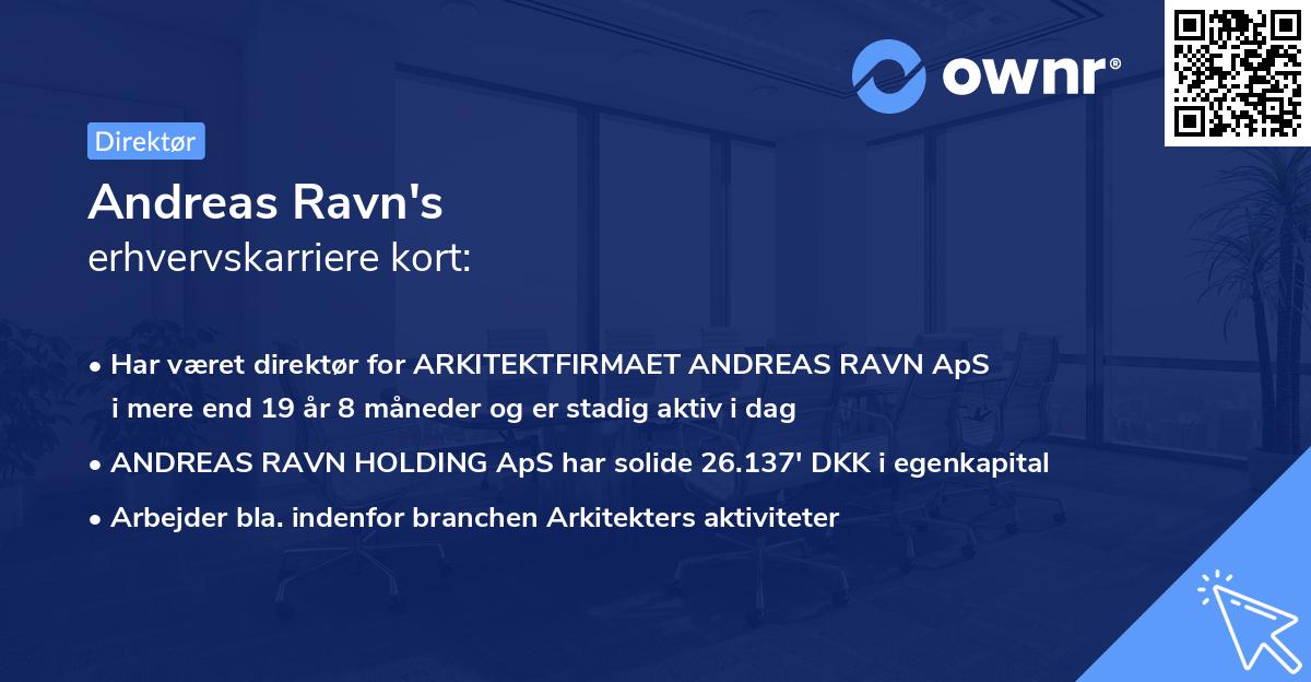 Andreas Ravn's erhvervskarriere kort