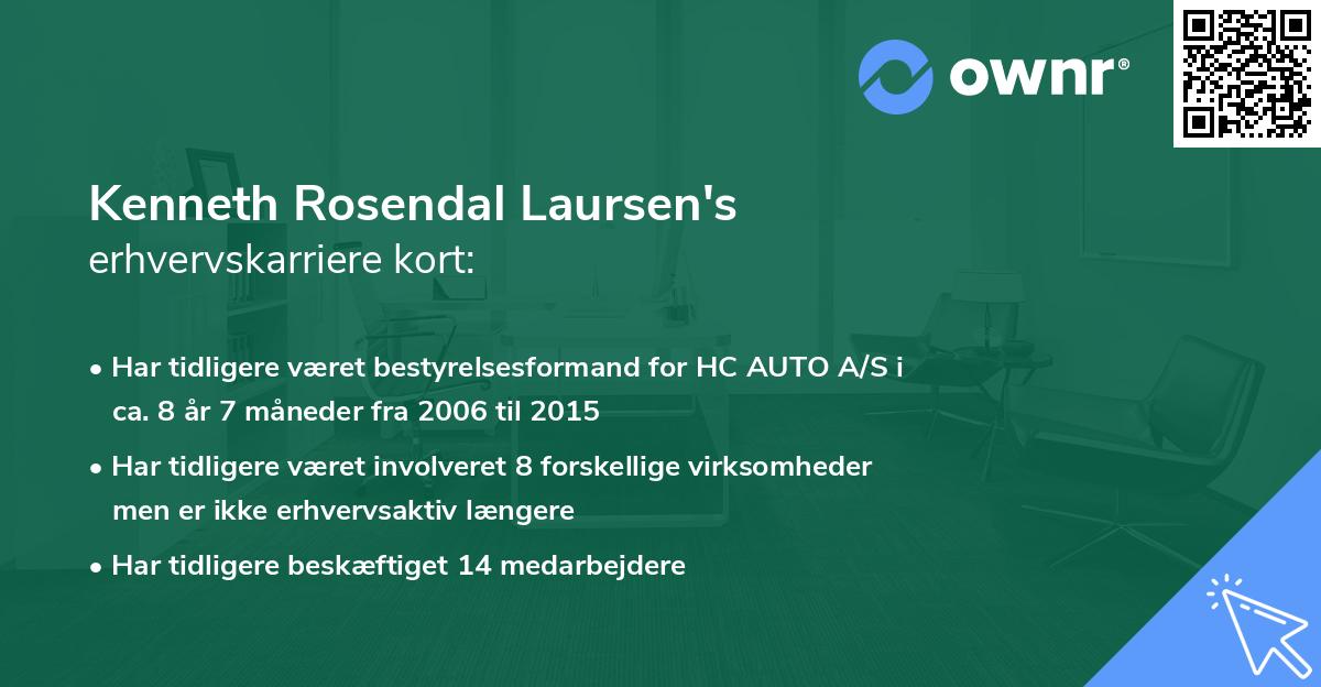 Kenneth Rosendal Laursen's erhvervskarriere kort