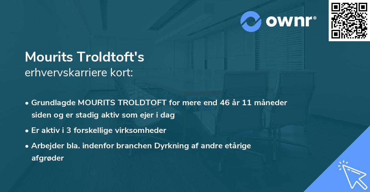 Mourits Troldtoft's erhvervskarriere kort