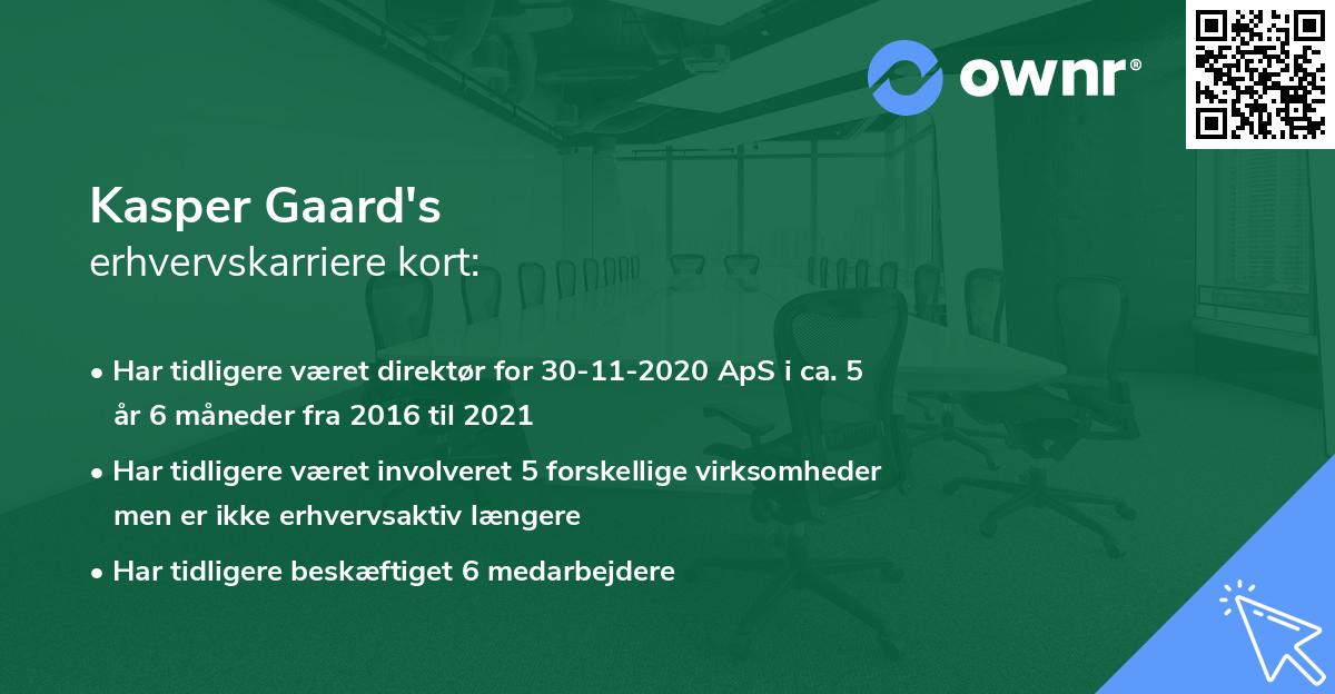 Kasper Gaard's erhvervskarriere kort