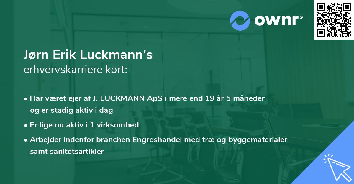 Jørn Erik Luckmann's erhvervskarriere kort