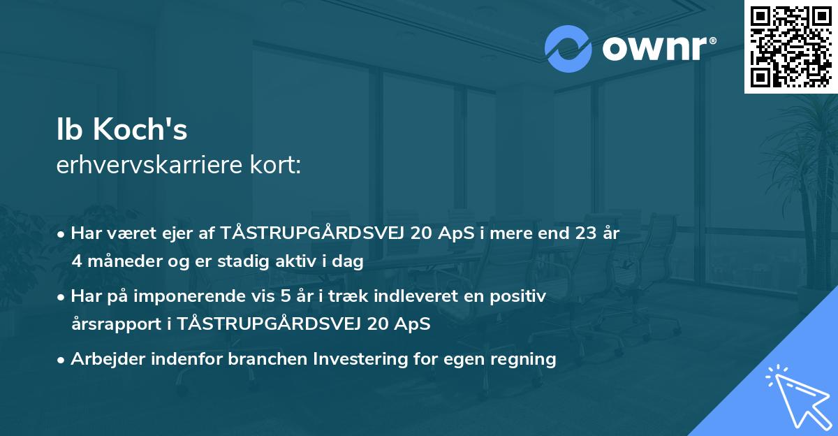 Ib Koch's erhvervskarriere kort