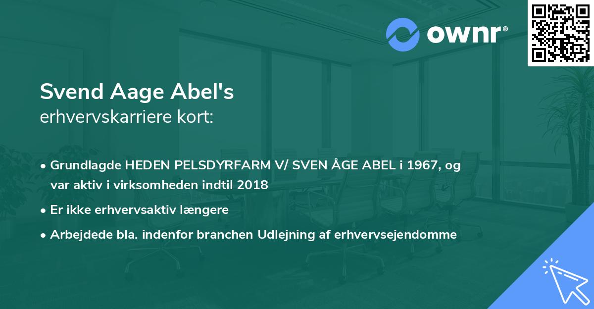 Svend Aage Abel's erhvervskarriere kort