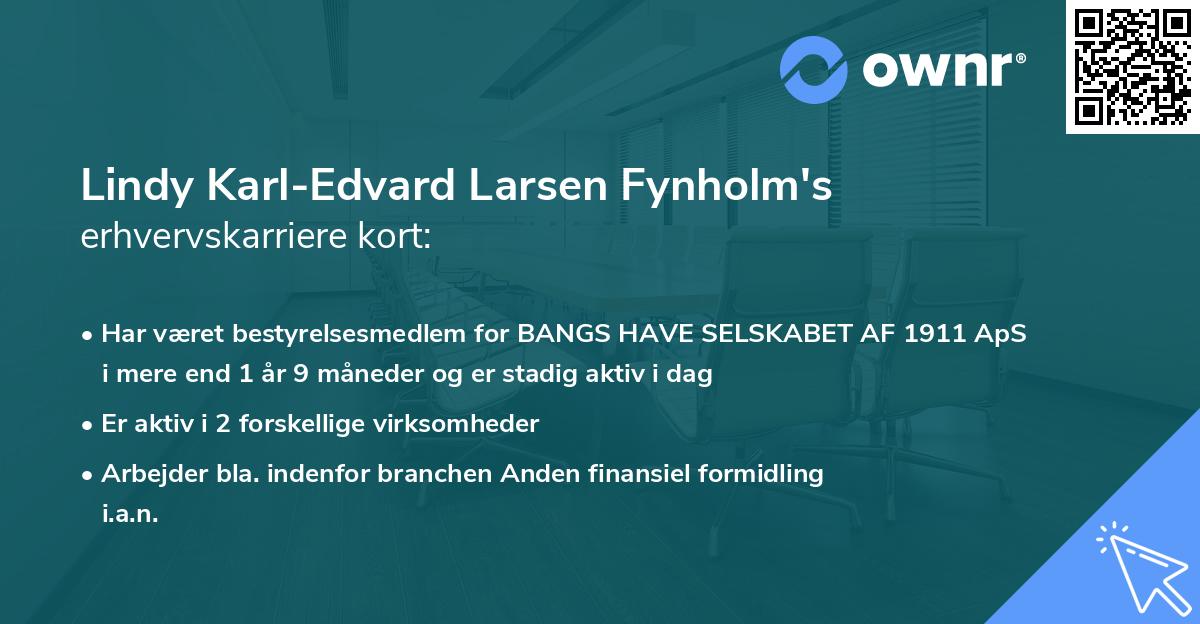 Lindy Karl-Edvard Larsen Fynholm's erhvervskarriere kort