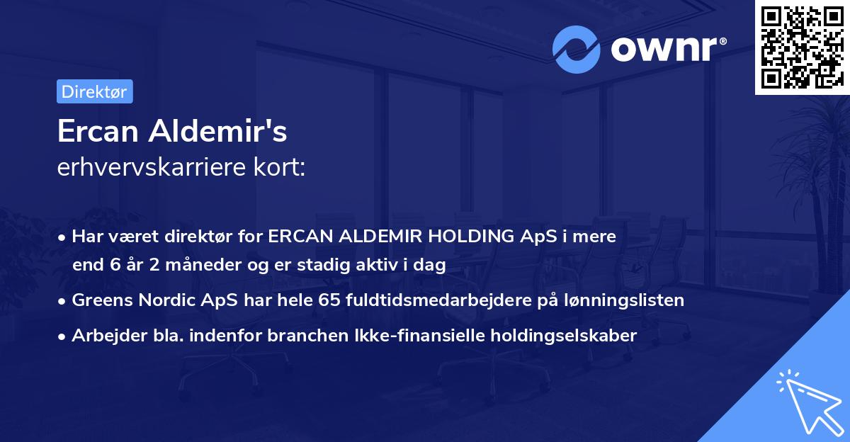 Ercan Aldemir's erhvervskarriere kort