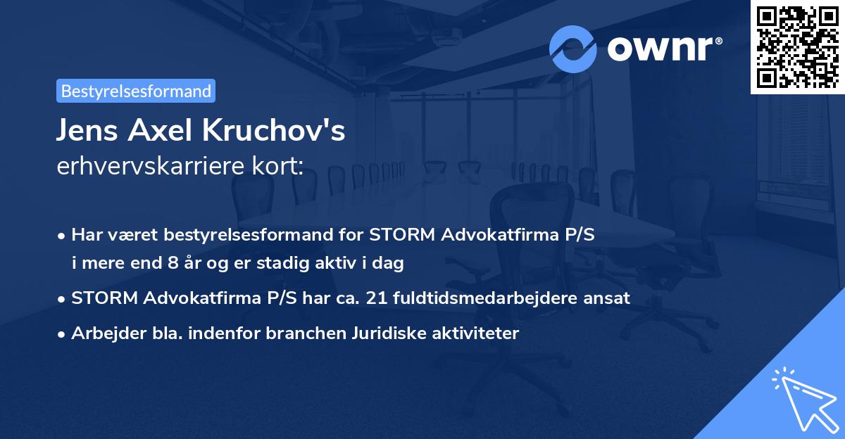 Jens Axel Kruchov's erhvervskarriere kort